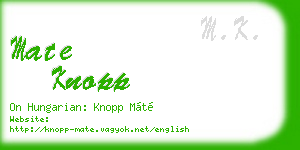 mate knopp business card