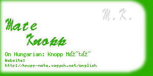 mate knopp business card